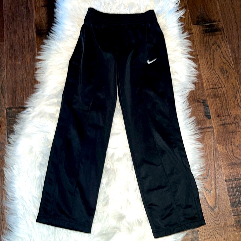 Nike Kids Black Joggers with White Logo